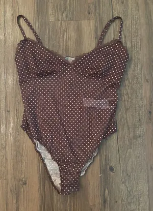 SheIn Brown polka dot bodysuit thumbnail 1