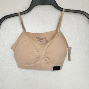 Rene Rofe Nude Padded Bra Size Small Sports Pleated Stretch Activewear Gym thumbnail 6