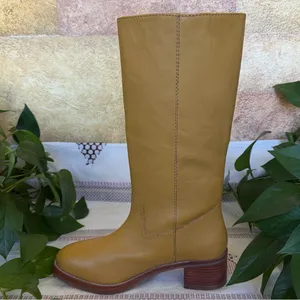 NEW Frye Women’s Camryn Leather Tall Pull-On Banana Knee-High Heel Boots Size 10 thumbnail 10