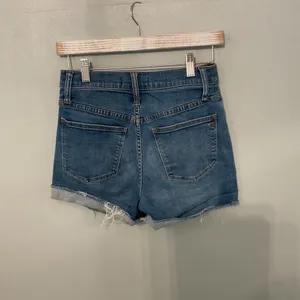 Madewell Womens Denim Shorts High Rise Button Fly Raw Hem Blue Size 25 thumbnail 2