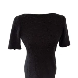 Theory | Black Tweed Cotton Knit Dress Size 4 Knee Length Career Work Business thumbnail 2