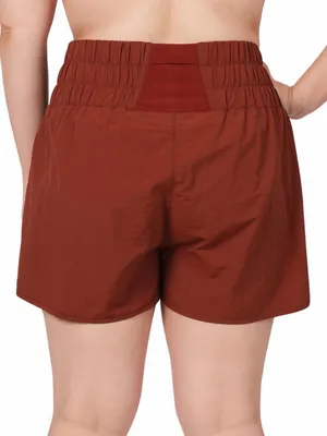 Zenana Windbreaker Athletic Shorts Plus Size 1X Smocked Waist Nylon NWOT Granola thumbnail 2