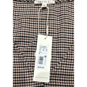 Copper Key Jumper Dress Medium Houndstooth Preppy Academia Brown NWT thumbnail 5