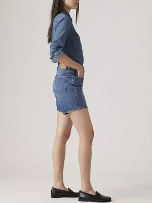 Levi's 25 Premium 501 Mid Thigh Women's Shorts Blue Beauty - Medium Wash thumbnail 3