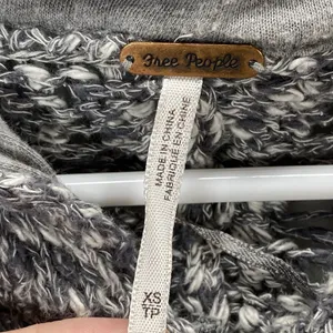 Free People Sweater Jacket Womens XS Oversized Hooded‎ Full Zip Open Knit boho thumbnail 4