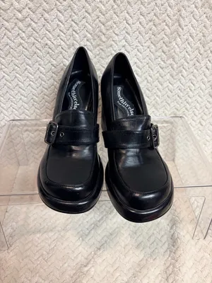 Vtg 90s SKECHERS Womens 6 Chunky Platform Loafers Buckle Black‎ Faux Leather Y2K thumbnail 2