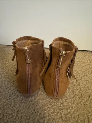 Cape Robbin Emily-6 Suede Fringe Cuffed Thong Sandals Brown Boho Size 7 thumbnail 5