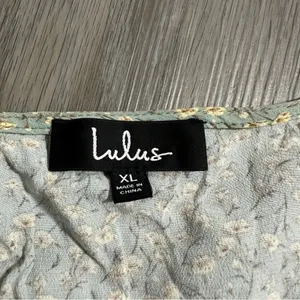 Lulus Sweet and Flirty Sage Green Floral Print‎ Two Piece Crop Top & Skirt XL thumbnail 7