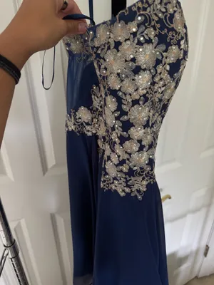 Faviana Blue formal short dress thumbnail 4