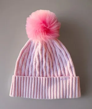 New Lululemon Womens Cable-Knit Pom-Pom Beanie hat winter chenille soft Pink thumbnail 3