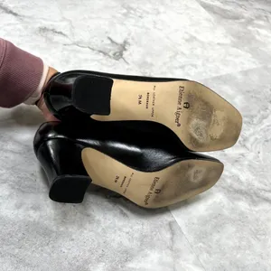 Vintage Etienne Aigner Horse Bit Size 5.5 Black‎ Pumps Block Heel Career thumbnail 8