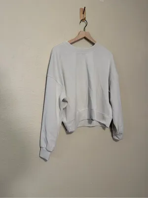 Lululemon Softstreme Perfectly Oversized Cropped Crew Bone Size 12 thumbnail 4