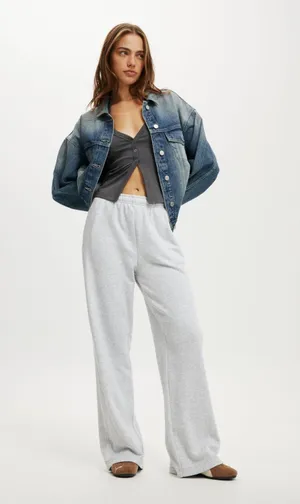 Cotton On Wide Leg Grey Sweatpants thumbnail 1