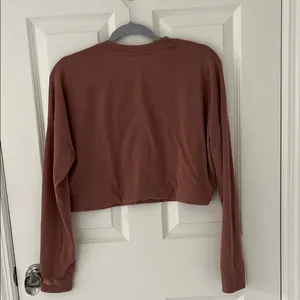 Vuori Cropped Henley Long-Sleeve Top - Rust Brown thumbnail 7