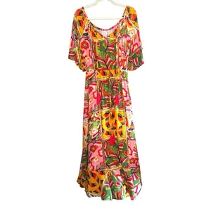 Label of Love Calista Off Shoulder Maxi Dress M NWT Tropical Boho Resort thumbnail 3