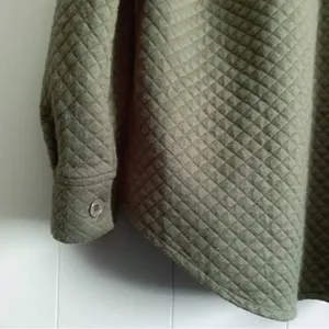 PRETTYGARDEN Long Sleeve Button Down Quilted Shirt Jacket 90s Grunge Shacket XL thumbnail 6
