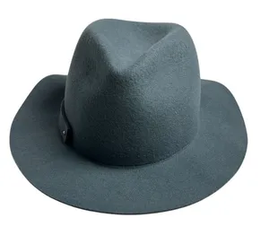 Anthropologie Women's Blue Wool‎ Fedora Hat One Size Travel Friendly thumbnail 1