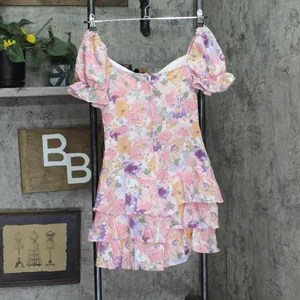 NWT City Studios Juniors Tiered Tie-Bodice Dress Pink Multi 3 thumbnail 5