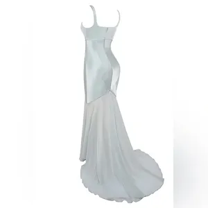 House of CB Vittoria Pistachio Chiffon Floor Length Gown thumbnail 5