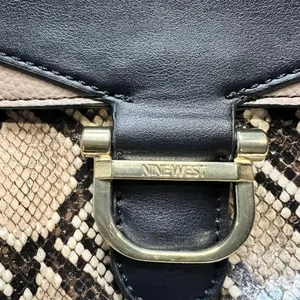 Nine West Women’s Black beige snakeskin, faux leather handbag with Chain strap thumbnail 3