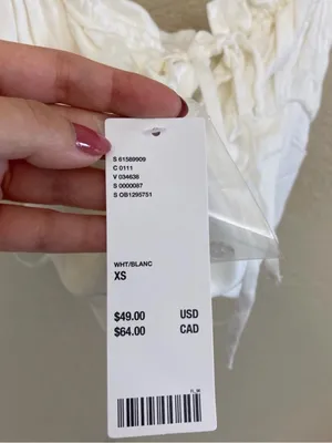 NWT Urban outfitters Women's white Tie-Front Crop Top thumbnail 4