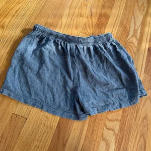 Free People Linen Blend Shorts Gray Large Boho Casual Summer Beach thumbnail 3