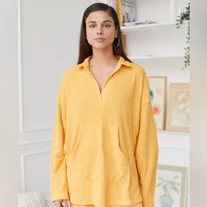 Out From Under Urban Outfitters Mustard Yellow‎ Terry Oversized Pullover Top thumbnail 2