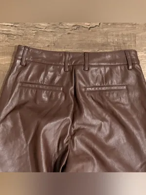 Rachel Zoe Chocolate Brown Faux Leather Pants thumbnail 9