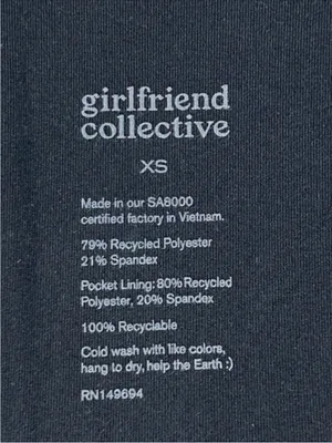NWT Girlfriend Collective athletic dress black Paloma built in shorts SZ XS NEW thumbnail 10