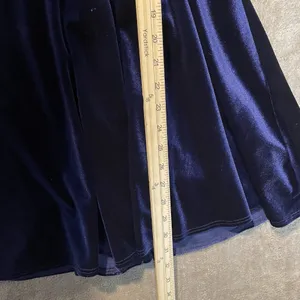 Lulus Dress Womens Small Velvet Velour Navy Blue Lace Babydoll Knee Romantic thumbnail 7