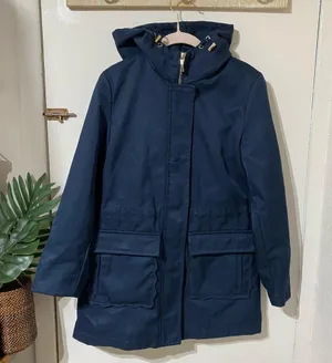 Kate Spade Hooded Jacket Scalloped Pockets Navy XS thumbnail 2