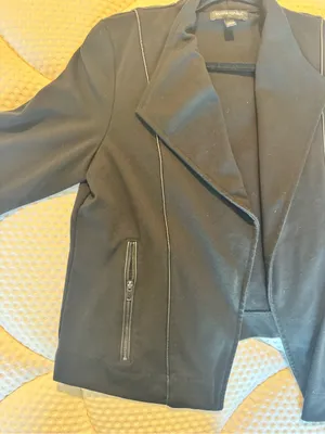 Banana Republic Black Draped Open-Front Women's Blazer Jacket thumbnail 3
