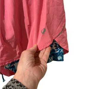 Active USA Pink Shorts with Blue Trim & Built In Biker Shorts thumbnail 6