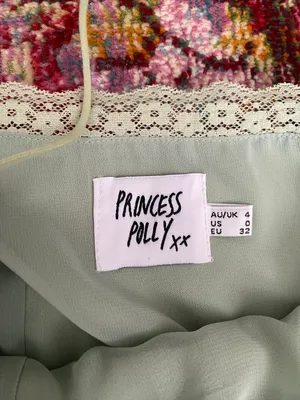 Princess Polly Sage Green Silk Dress thumbnail 5