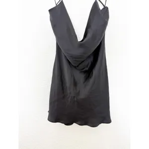 Zara Black Satin Cowl Neck Mini Dress Size Small Strappy Back 7901/338 Cocktail thumbnail 9