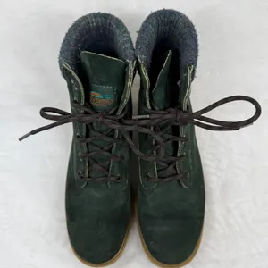 Wolverine Wilderness Forest Green Suede Lace Up Boots Wool Collar Lug‎ Sole 8.5 thumbnail 3