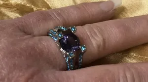 Purple Amethyst Silver Engagement Ring Size 8 thumbnail 2
