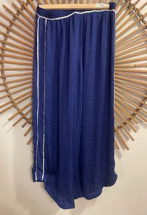 Women’s Free People Dark Blue Wide Leg Silky Pants w/ Pinstripe Elastic Waist ⭐️ thumbnail 8