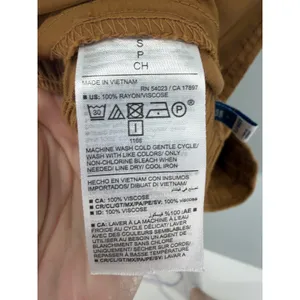 Old Navy Women Pants Playa‎ Taper Brown Cognac Rayon Elastic Waist Small thumbnail 4