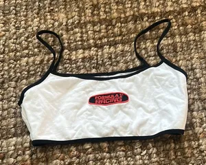 PacSun Formula 1 Racing White Crop Tank Size Medium thumbnail 1