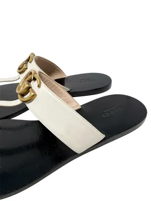 Gucci Marmont GG Thong Sandals Mystic White Flat Slide Flip Flops EU Size 39.5 thumbnail 5