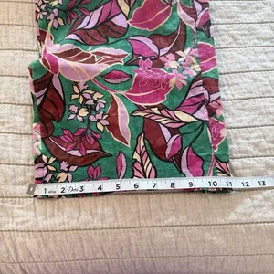 100% Linen Cynthia Rowley Palazzo Pant MED 30x28 Tropical Floral‎ Flowy Loose thumbnail 12