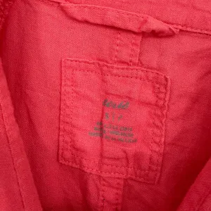 Aerie Women Small Coral Pink Linen‎ Viscose Blend Oversized Button Down Shirt thumbnail 3