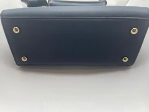 Dune London Navy Blue Structured Satchel Handbag Gold Hardware Women's Purse - N thumbnail 5