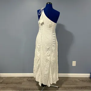 Free People Linen Blend One Shoulder Bella Cottagecore Maxi Dress NWT Size XS thumbnail 8