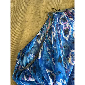 NWT Zara Boho Printed Halter Top - Beaded‎ Neckline & Tiered Ruffle Hem - XS thumbnail 3