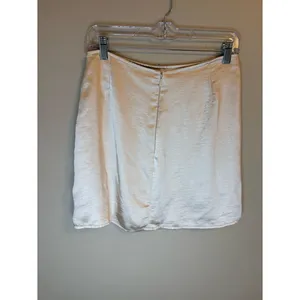 Motel Satin Ivory Mini Skirt Side Slit Y2K Size Small thumbnail 3