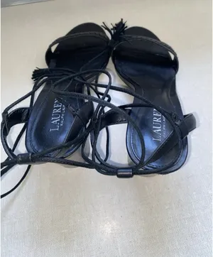 Lauren Ralph Lauren HELAINE strappy sandal Lace Up Block Heel Size 9.5 B thumbnail 10