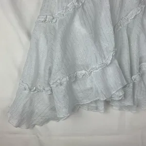Candie's size 5 30 Asymmetrical Denim White Skirt ruffle cowgirl y2k vintage vib thumbnail 3