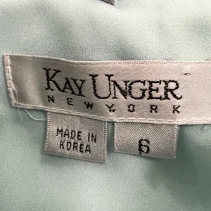 Kay Unger Blue Strapless Ruched Column Gown Side Slit Size 6 thumbnail 4